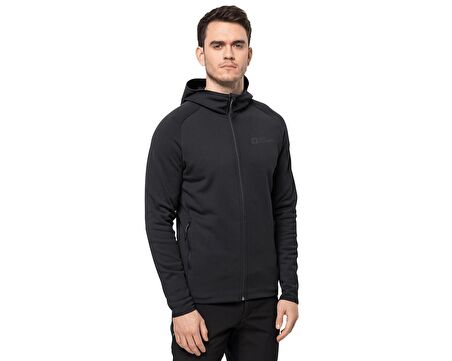 Jack Wolfskin Baiselberg Hooded Fz Erkek Outdoor Polar Ceket 1710541-6000 Siyah