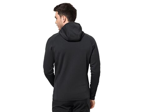 Jack Wolfskin Baiselberg Hooded Fz Erkek Outdoor Polar Ceket 1710541-6000 Siyah