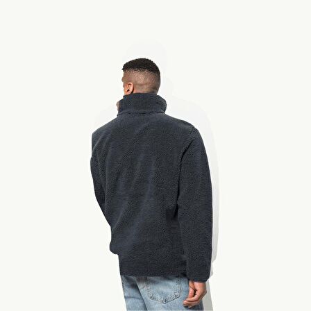 Jack Wolfskin Düz Antrasit Erkek Polar Sweatshırt 1710601-6350 PANK SNAP M