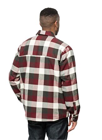 Jack Wolfskin Normal Düz Bordo Erkek Gömlek 1710801-8222 FELSENWEG INS SHIRT M
