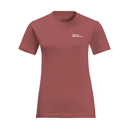 Jack Wolfskin Bisiklet Yaka Pembe Kadın T-Shirt 1808352_2183 ESSENTIAL T W