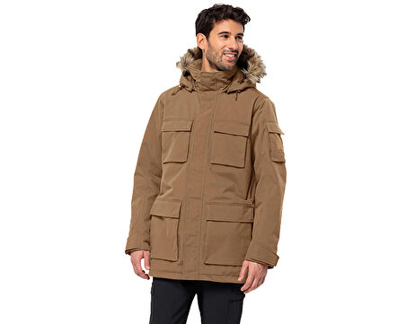 Jack Wolfskin Glacier Canyon Parka Erkek Outdoor Montu 1107674-5601 Kahverengi