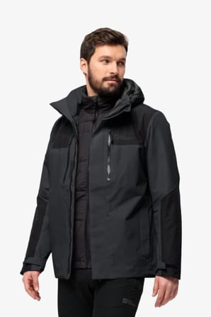 Jack Wolfskin Jasper 3in1 Erkek Siyah Mont 1115261-6350