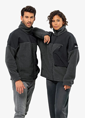 Jack Wolfskin Antrasit Erkek Polar Sweatshırt Maarweg Jkt