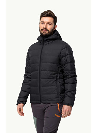 Jack Wolfskin Siyah Erkek Kapüşon Yaka Mont Ather Down Hoody M