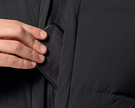 Jack Wolfskin Wandermood Down Jkt M Erkek Outdoor Montu (700 Dolgu Kaz Tüyü) 1207311-6000 Siyah