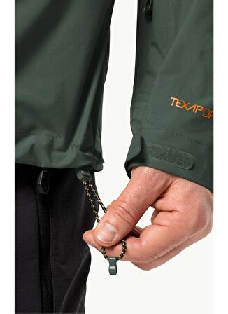 Jack Wolfskin Koyu Yeşil Erkek Kapüşon Yaka Mont Alpspitze Tour 3L Jkt