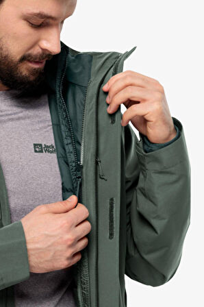 Jack Wolfskin Luntal 3In1 Erkek Yeşil Mont 1116251-4311