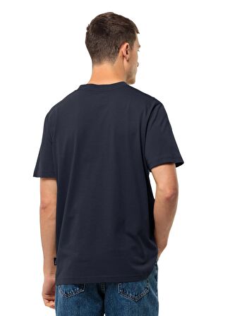 Jack Wolfskin Lacivert Erkek Bisiklet Yaka T-Shirt 1809791TR_JACK TENT T M