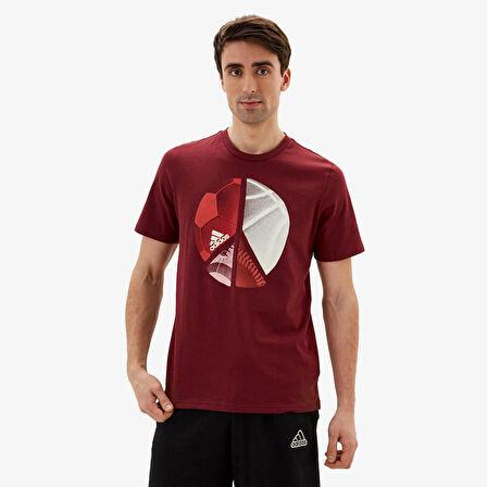 adidas HE4820 Multiplicity Graphic Erkek Bordo Spor Tişört