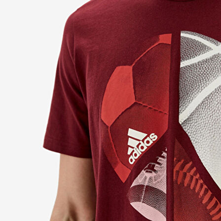 adidas HE4820 Multiplicity Graphic Erkek Bordo Spor Tişört