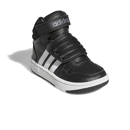 GW0408-B adidas Hoops Mıd 3.0 Ac I Bebek Spor Ayakkabı Siyah