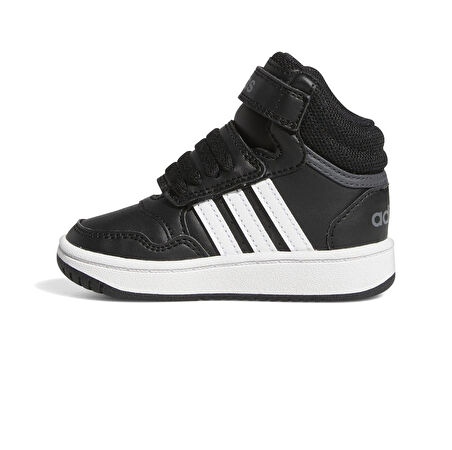 GW0408-B adidas Hoops Mıd 3.0 Ac I Bebek Spor Ayakkabı Siyah