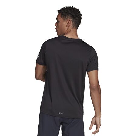 adidas Bisiklet Yaka Düz Siyah Erkek T-Shirt HB7470 RUN IT TEE M