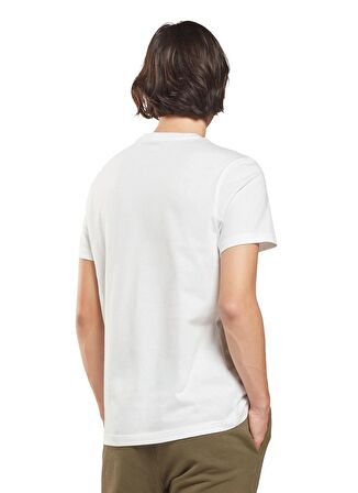 Reebok Bisiklet Yaka Düz Beyaz Erkek T-Shirt HD4218 RI Big Logo Tee