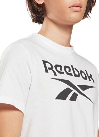 Reebok Bisiklet Yaka Düz Beyaz Erkek T-Shirt HD4218 RI Big Logo Tee