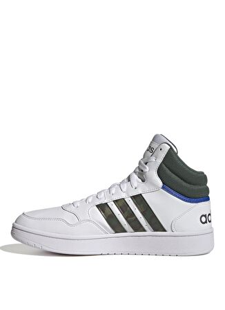 adidas Beyaz - Yeşil Erkek Lifestyle Ayakkabı GY4747 HOOPS 3.0 MID