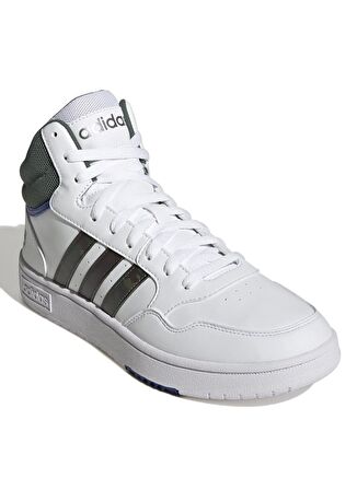 adidas Beyaz - Yeşil Erkek Lifestyle Ayakkabı GY4747 HOOPS 3.0 MID