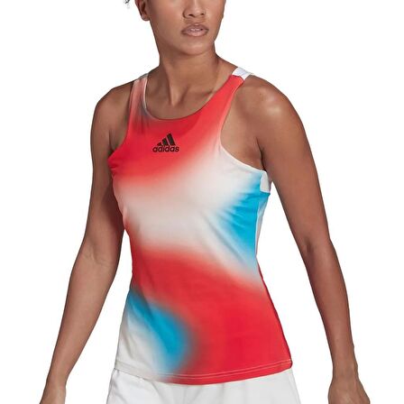 Adidas HA7614 Kadın Kırmızı Beyaz Mavi Tişört