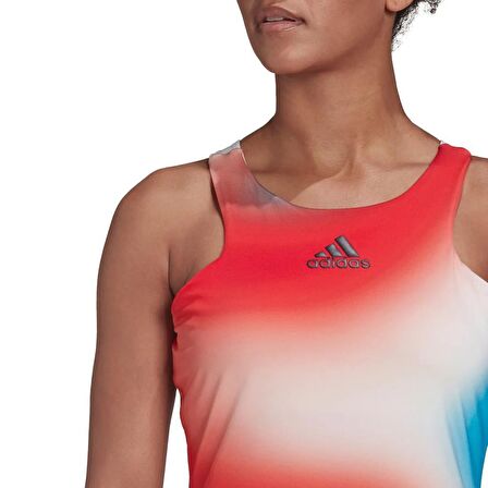 Adidas HA7614 Kadın Kırmızı Beyaz Mavi Tişört