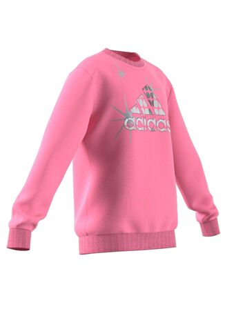 adidas Pembe Kız Çocuk Bisiklet Yaka Uzun Kollu Baskılı Sweatshirt HM4442 G D Sweat