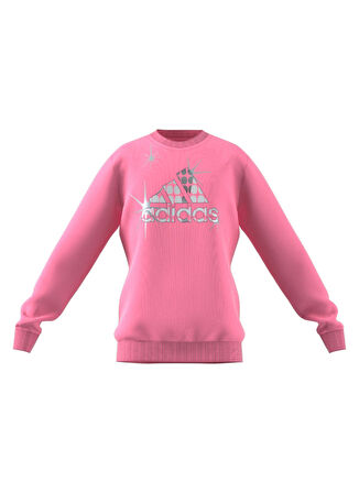 adidas Pembe Kız Çocuk Bisiklet Yaka Uzun Kollu Baskılı Sweatshirt HM4442 G D Sweat