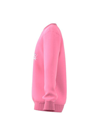 adidas Pembe Kız Çocuk Bisiklet Yaka Uzun Kollu Baskılı Sweatshirt HM4442 G D Sweat