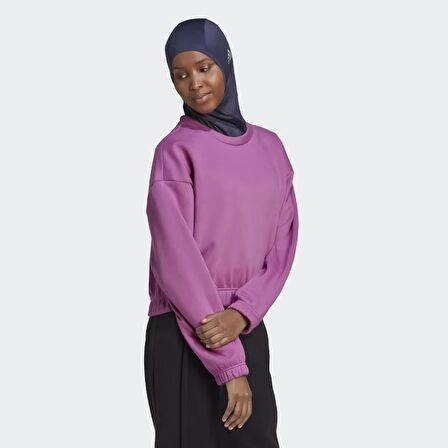 adidas HH8520 Studio Lounge Loose Fit Kadın Pembe Sweatshirt