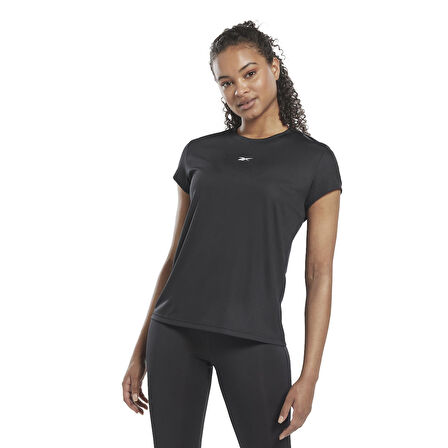 Reebok Bisiklet Yaka Düz Siyah Kadın T-Shirt HI6883 WOR Commercial Poly Tee