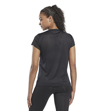 Reebok Bisiklet Yaka Düz Siyah Kadın T-Shirt HI6883 WOR Commercial Poly Tee