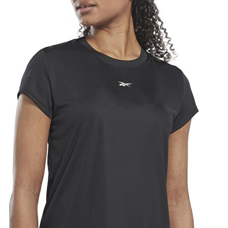 Reebok Bisiklet Yaka Düz Siyah Kadın T-Shirt HI6883 WOR Commercial Poly Tee