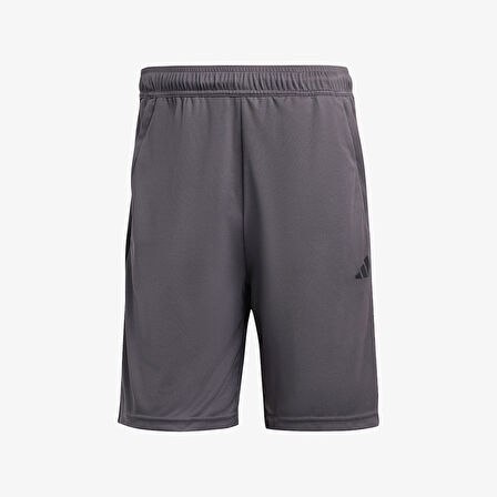 adidas Train Essentials Piqué 3 Stripes Training Erkek Gri Antrenman Şortu