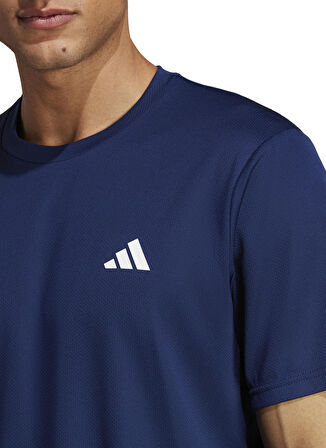 adidas Bisiklet Yaka Düz Mavi - Beyaz Erkek T-Shirt IC7429 TR-ES BASE T