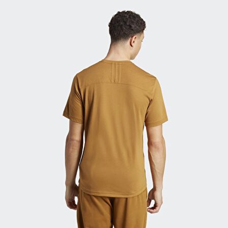 adidas Bisiklet Yaka Düz Kahve Erkek T-Shirt IB7887 YOGA BASE TEE