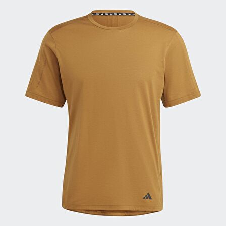 adidas Bisiklet Yaka Düz Kahve Erkek T-Shirt IB7887 YOGA BASE TEE