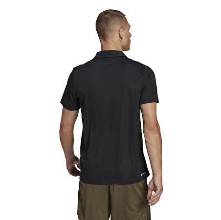 adidas Dik Yaka Düz Siyah - Beyaz Erkek T-Shirt IB8103 TR-ES BASE POLO