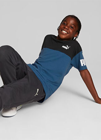 Puma Düz Mavi Erkek T-Shirt 67009717 Puma Power Colorblock Tee