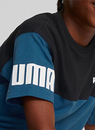 Puma Düz Mavi Erkek T-Shirt 67009717 Puma Power Colorblock Tee