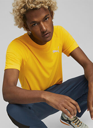 Puma Bisiklet Yaka Düz Turuncu Erkek T-Shirt 84991339 Evostripe Tee
