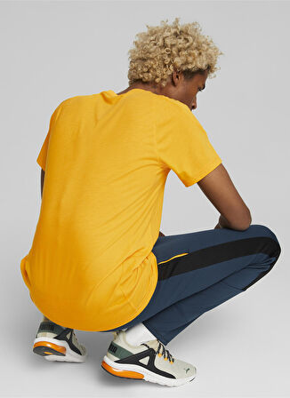 Puma Bisiklet Yaka Düz Turuncu Erkek T-Shirt 84991339 Evostripe Tee