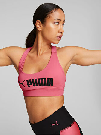 Puma 522192-82 Mid İmpacat Fit Bra Kadın Pembe Sporcu Sütyeni