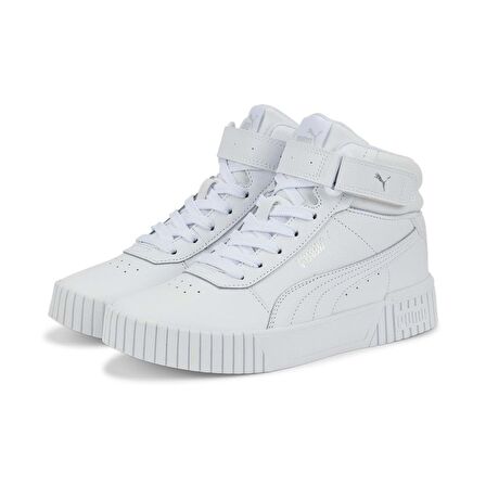 387376-02 Puma Carina 2.0 Mid Jr Çocuk Spor Ayakkabı Beyaz