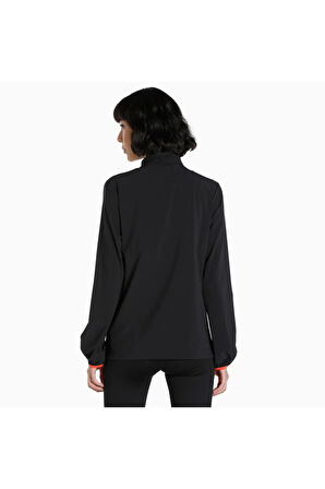 First Mile Woven Jacket W Siyah Kadın Fermuarlı Spor Ceketi