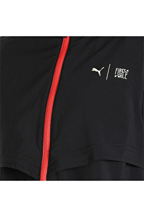 First Mile Woven Jacket W Siyah Kadın Fermuarlı Spor Ceketi