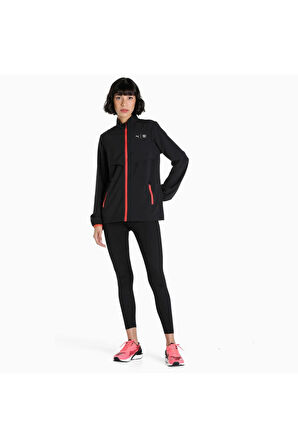 First Mile Woven Jacket W Siyah Kadın Fermuarlı Spor Ceketi