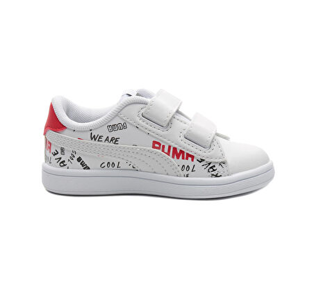 389761-01 Puma  Smash V2 Brand Love V Inf  Whit Bebek Spor Ayakkabı Beyaz