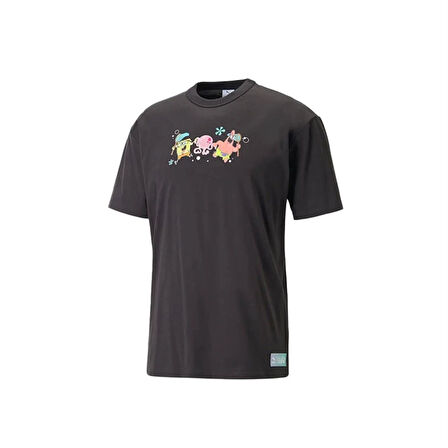 Puma X Spongebob Graphic Erkek T-Shirt 538958-01 Siyah
