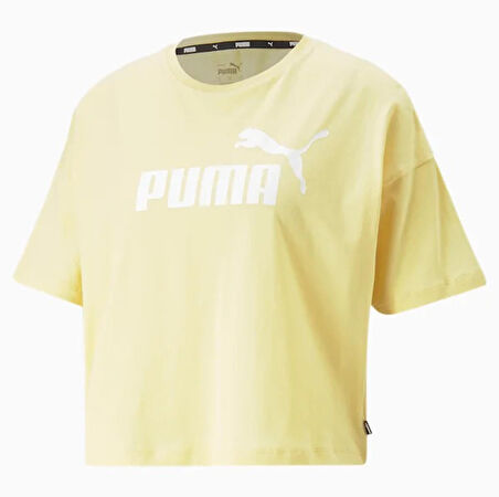 586866-94 Puma Ess Cropped Logo Tee Kadın T-Shirt Sarı