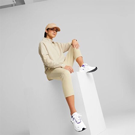 Puma Bisiklet Yaka Krem Kadın Sweatshırt 67308388 EVOSTRIPE Half-Zip Crew