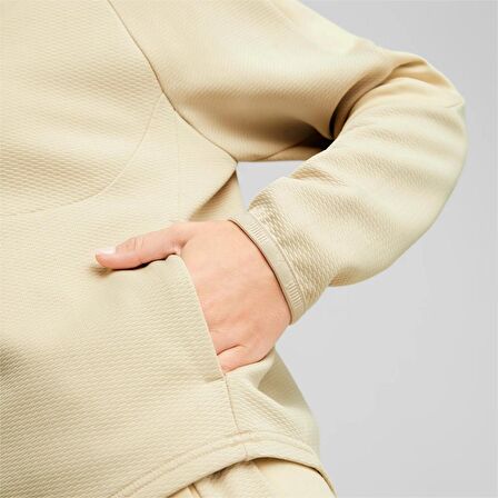 Puma Bisiklet Yaka Krem Kadın Sweatshırt 67308388 EVOSTRIPE Half-Zip Crew